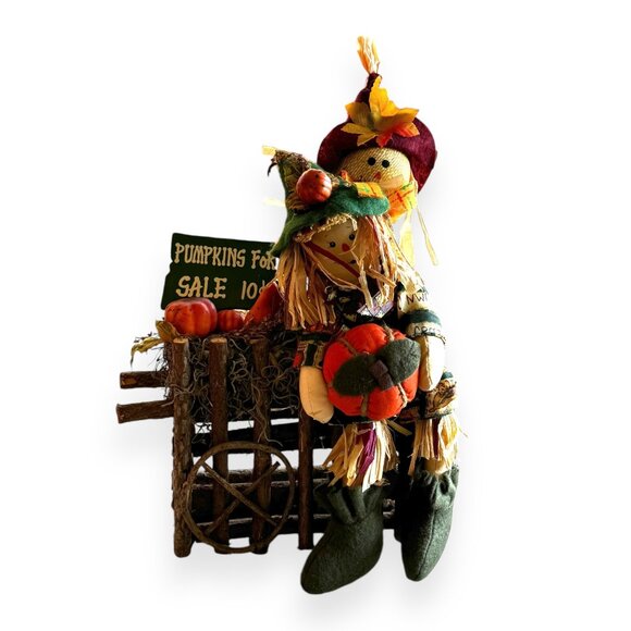 Harvest Scarecrow Decor With Pumpkins For Sale Sign - Picture 7 of 12